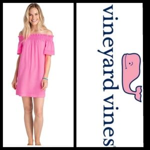 VINEYARD VINES GARMENT DYED OFF THE SHOULDER DRESS